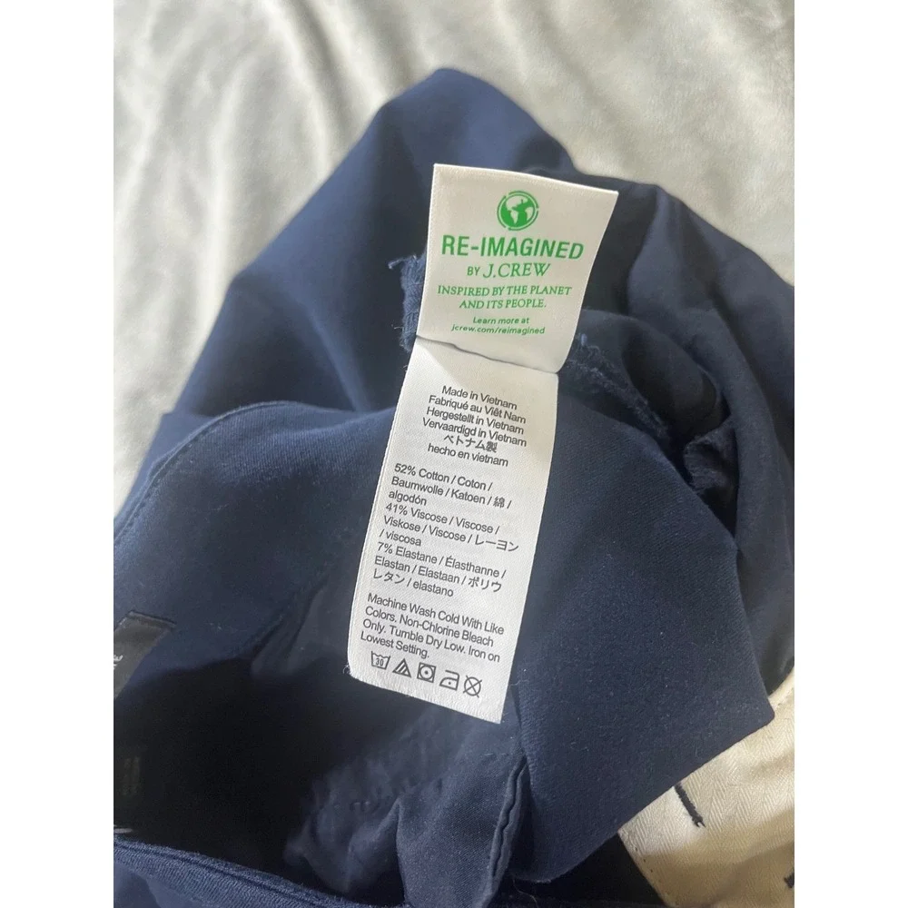 J.Crew Kate Straight Leg Ankle 4T Navy Blue Cotton Blend Office Career Work Pant